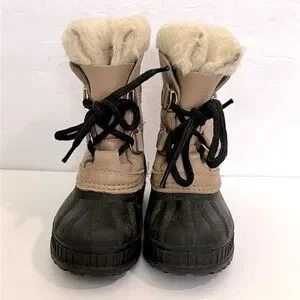Sorel Boots tan And Black Size 13 Children