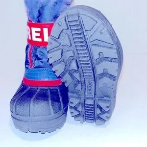 Sorel commander snow black red & blue boots