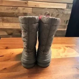 Sorel Youth Boots Size 1 Snow Winter Red Insulated Cinch Top
