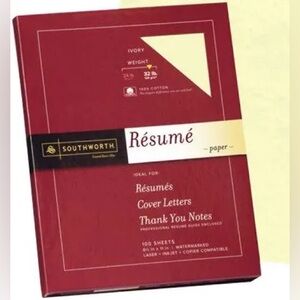 Southworth Company Cream Paper Resume Sheets