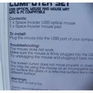 SPACE INVADERS Computer Set USB Optical Mouse And Pad 50FIFTY NEW SEALED