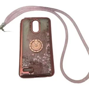 Sparkling Pink LG Stylo 3 Phone Case With Silver Back Stand