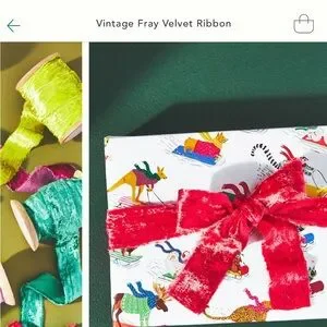 SPECIAL PRICING Anthropologie Velvet Vintage Fray Ribbon Spool
