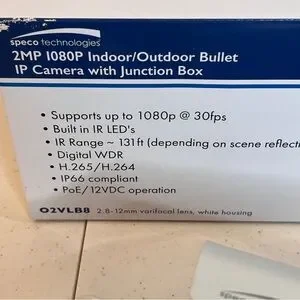 Speco Technologies 2mp 1080P Indoor/Outdoor Bullet IP Camera Junction Box O2VLB8