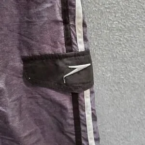 Speedo Men Swimwear Medium Gray Swim Trunks Drawstring Cargo Pocket 9" Inseam
