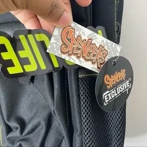 Spencer’s Tech Backpack With Power Bank Laptop Sleeve Black/Yellow