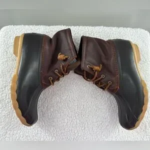 Sperry Brown Salt Water Duck Rain Boots