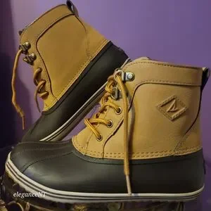 Sperry Little Boy's Bowline Tan Duck Boots Sz: 3M