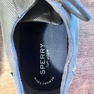 Sperry Men's Gray Lace-Up Top-Sider Memory Foam Boadie Shoes Size 7M