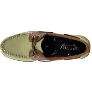 Sperry Top-Sider Men's 10 M Authentic Original Waxed Canvas Boat Shoes Tan 20739