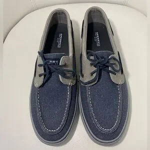 Sperry Top-Sider Mens Halyard 2-Eye Chambray STS18848 Bl Boat Shoes Size 11.5