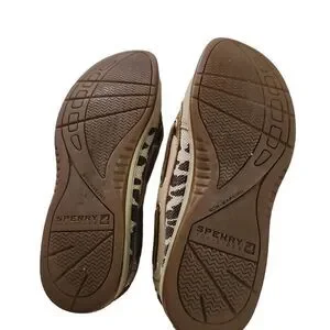Sperry Women's Size 7 Tan Gold Animal Print Boat Shoes