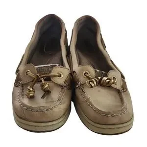 Sperry Women's Size 7 Tan Gold Animal Print Boat Shoes