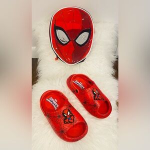 Spiderman Kids Shoes and Never used Lunch Bag Bundle Vibrant Red