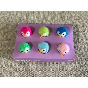SPRITZ Featherly Friends SET Of 6 Mini Fabric Bird In Felt Easter Egg Carton NEW
