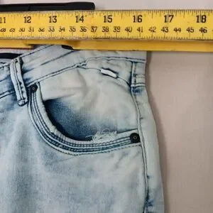 Spykar Jeans Mens 34x32 Blue Light Wash Low Rise Ultra Slim Thigh Narrow Stretch