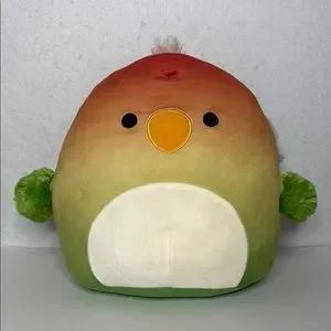 Squishmallow Plushie Elliene Red and Green Parrot 8" Super Soft Kid's Cuddly Toy