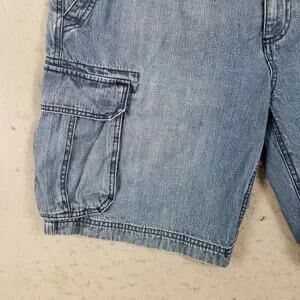 St Johns Bay Cargo Shorts Mens 40 Denim Utility Pockets Relaxed Outdoor Classic