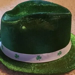St. Patrick's Day Fedora Hat With Shamrocks