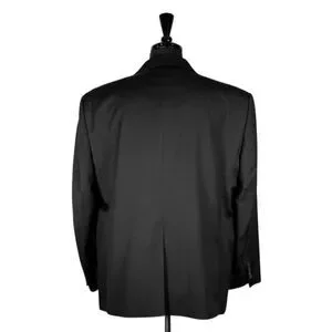 Stafford Mens Blazer Black 100% Wool 2 Button Classic Fit Jacket Sport Coat 44R