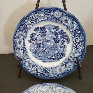 Staffordshire liberty blue bread plate