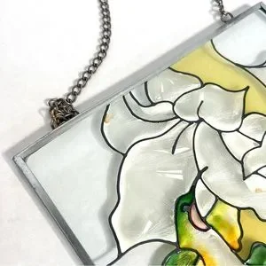 Stained Glass Hummingbird & Flower Wall Decor