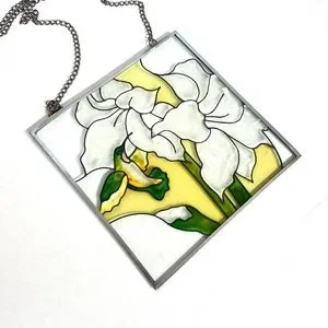 Stained Glass Hummingbird & Flower Wall Decor