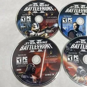 Star Wars Battlefront II 2 PC Complete Original Battlefront 4 Disc Manual Case