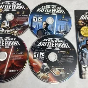 Star Wars Battlefront II 2 PC Complete Original Battlefront 4 Disc Manual Case
