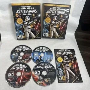 Star Wars Battlefront II 2 PC Complete Original Battlefront 4 Disc Manual Case