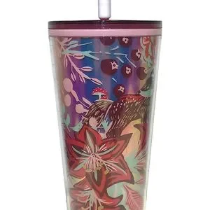 Starbucks Mushroom Cap Straw Tumbler Fox Rose Flower Pink Fall Winter 2022 - 24