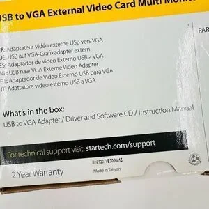 StarTech.com USB To VGA Multi Monitor External Video Card Adapter USB2VGAE2