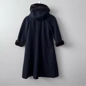Stephanie Mathew's Kids Blue Long Wool Blend Coat Size 7