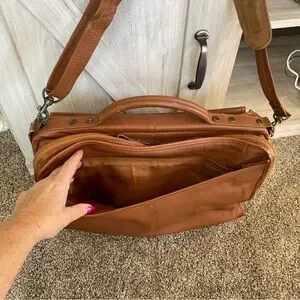 Stephen Marks Leather Briefcase Luggage Tote Unisex Bag Travel