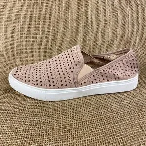 Steve Madden Slip Ons Shoes Peach Fabric Suede Summer Shoes Women Size 8.5