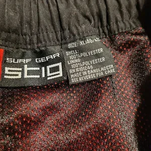 Stig Surf Gear Swim Trunks Red Flaming Skull Lined Streetwear Pockets Size XL