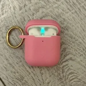 Stoney Clover Lane Pink Earbuds Case With Gold Keyring