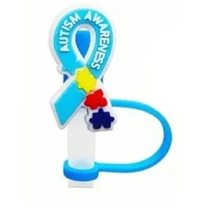 Straw Topper Autism Awareness Fits 10mm Straw NEW