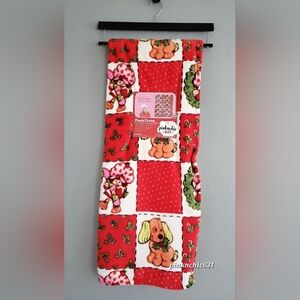 Strawberry Shortcake And Dog Custard Christmas Candy Cane Holly Throw Blanket