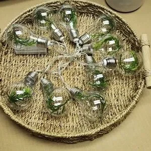 String Lights With Greenery Bulbs