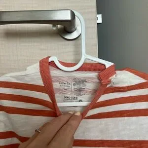 Striped Burnt Orange And White Baby Romper