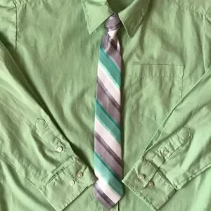 Striped Polyester Clip On Tie