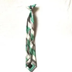 Striped Polyester Clip On Tie