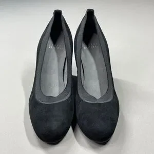 Stuart Weitzman Shoes Womens 7 Black Suede Heels Designer Classic