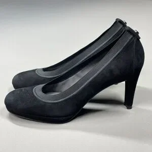 Stuart Weitzman Shoes Womens 7 Black Suede Heels Designer Classic