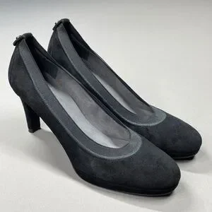 Stuart Weitzman Shoes Womens 7 black suede heels designer classic