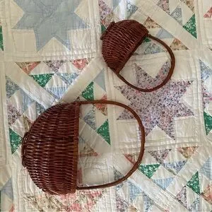 Stylish Brown Wicker Basket Bag