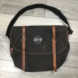 SUB POP RECORDS Vintage Messenger Bag Rothco Seattle Wash