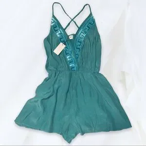 Sugar Lips (S) Teal Romper