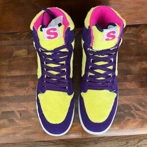 Sukamii The Star Bears Mens Yellow Purple Pink High Top Sneakers New Size 11